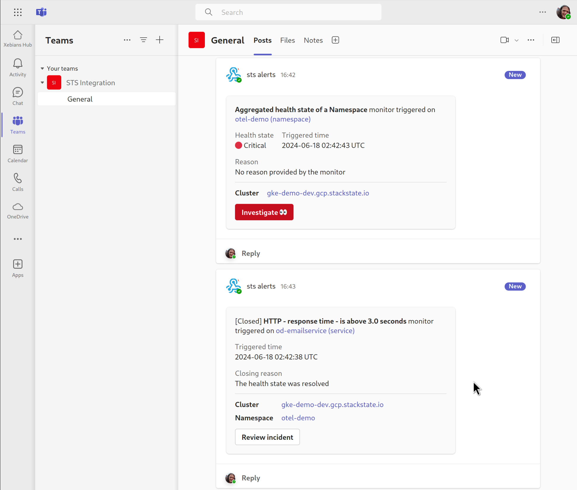 Teams example