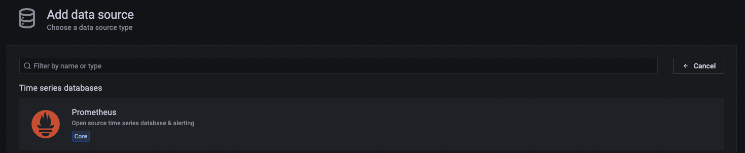 Nouvelle source de données Grafana